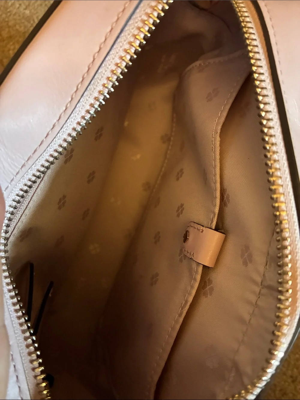 Kate Spade New York Harper Crossbody Bag Pink with Faux Fur Strap